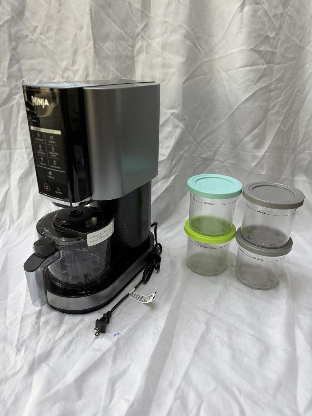 Ninja CREAMi Ice Cream Maker NC300 Series with 4 Pint Cups & Lids